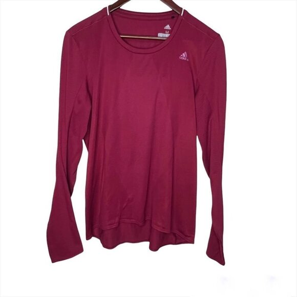 SIZE M Adidas Burgundy Energy Running Climacool Long  Sleeve​ - Picture 1 of 6